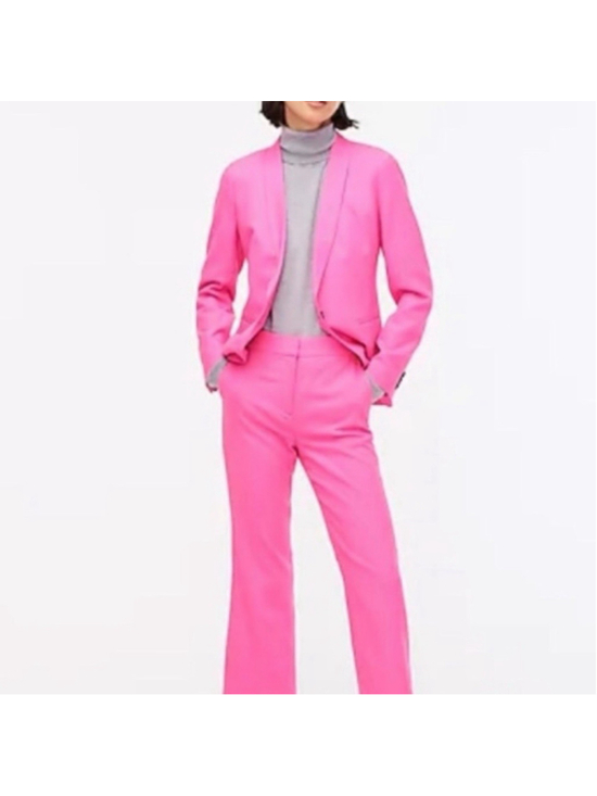J.CREW Jackets & Blazers - J Crew Blazer Womens 14 Pink Parke Linen Blend One Button Suit Jacket Office